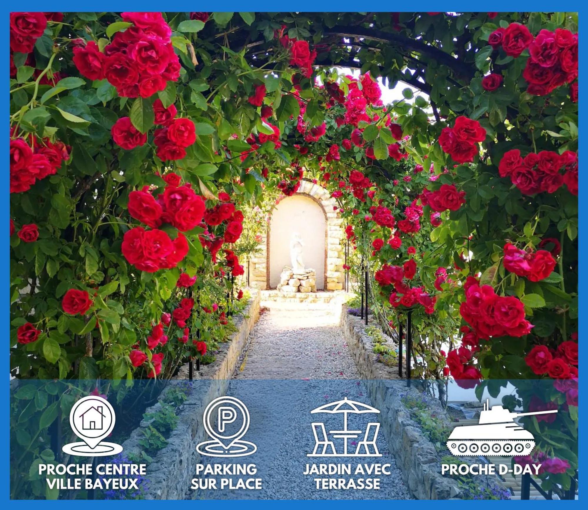 La Roseliere Maison Plain Pied Confortable Belle Decoration Jardin Magnifique 10 Mn A Pied Centre Ville Bayeux Proche Plages Du Debarquement 외부 사진